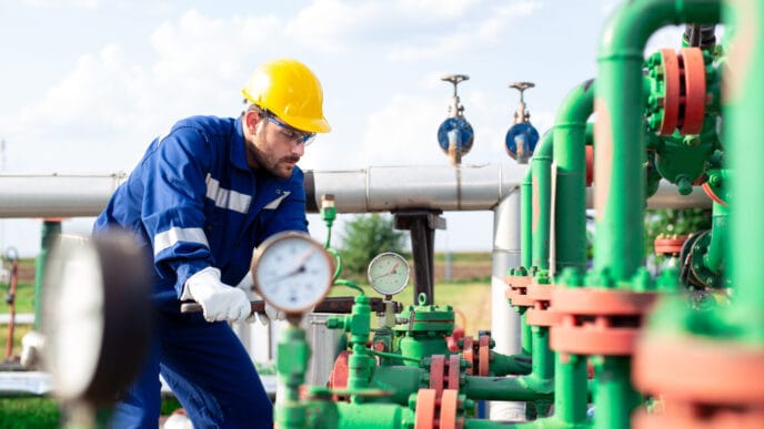 Oil worker is checking the oil pump | Meridian Source