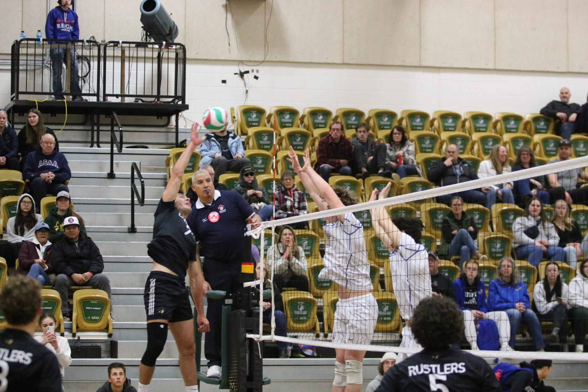 Rustlers men’s volleyball falters against Huskies