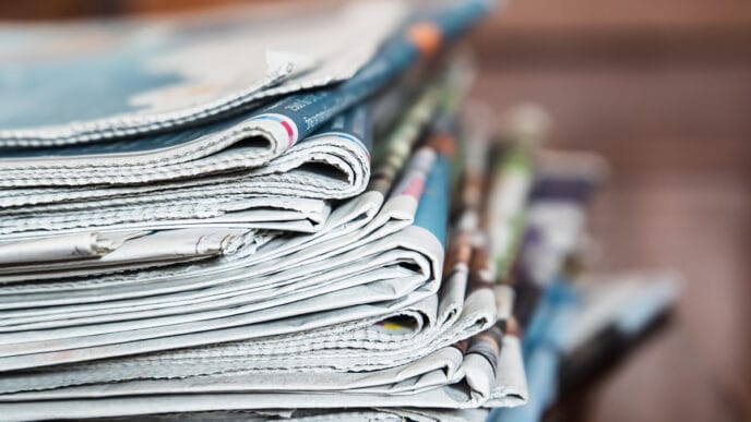 Stack of Newspapers Journalism concept | Meridian Source