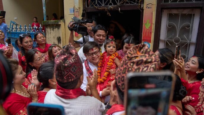 Nepal chooses a 2-year-old girl as new living goddess worshipped by both Hindus and Buddhists