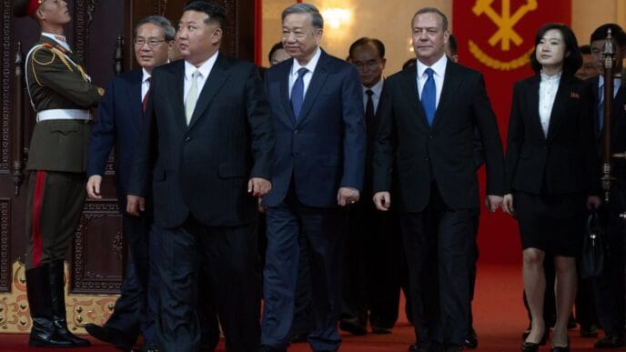 North Korea displays new long-range missile at military parade celebrating Kim Jong Un’s leadership