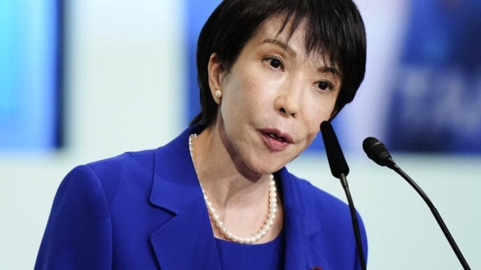 Aggregator Downloaded image for imported item 78621 | Meridian Source Japan’s ruling party elects Sanae Takaichi as new leader, likely to become first female PM