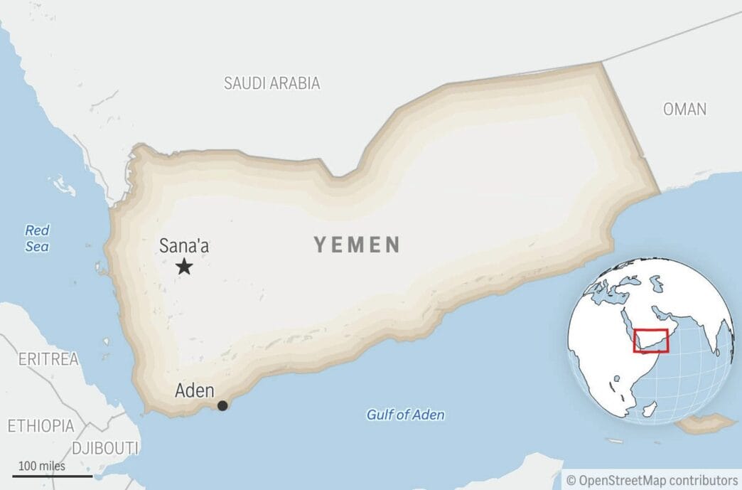 Aggregator Downloaded image for imported item 80728 | Meridian Source British military says ship ablaze after being struck off the coast of Yemen in the Gulf of Aden