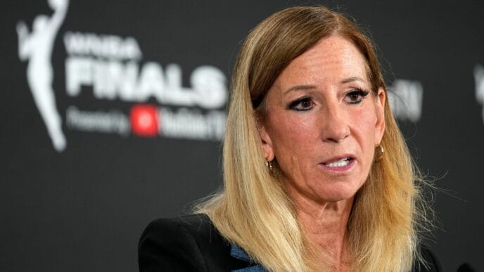 Aggregator Downloaded image for imported item 78617 | Meridian Source WNBA Commissioner Cathy Engelbert vows to repair player relationships