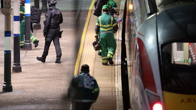 Aggregator Downloaded image for imported item 83045 | Meridian Source UK police say 10 people hospitalized after train stabbing attack, 9 with life-threatening injuries
