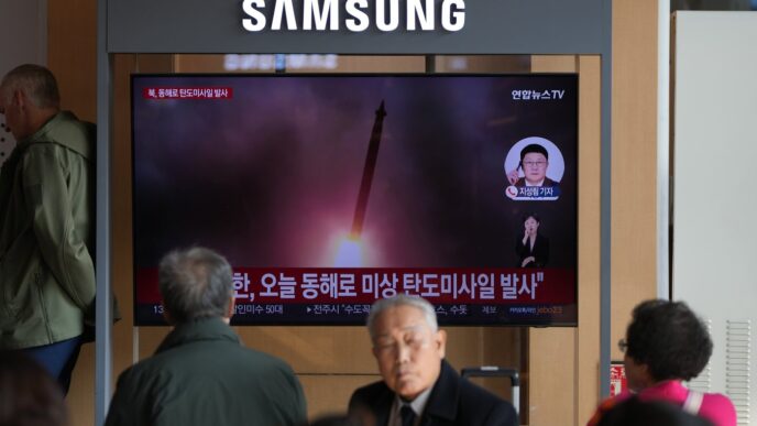 Aggregator Downloaded image for imported item 84311 | Meridian Source South Korea says North Korea fired at least 1 ballistic missile toward its eastern waters