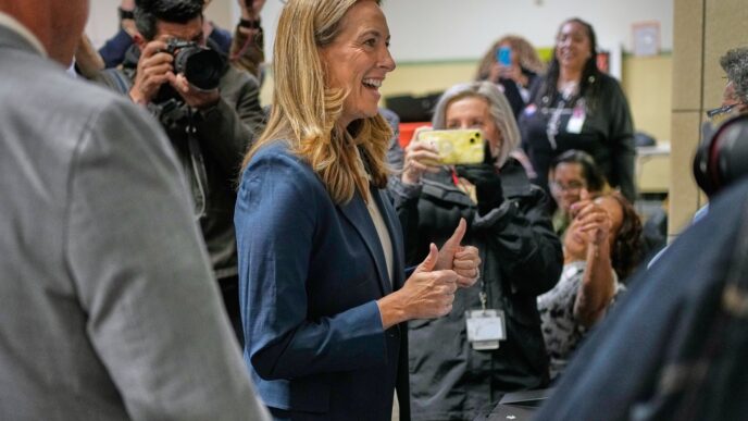 Aggregator Downloaded image for imported item 83550 | Meridian Source Democrat Mikie Sherrill elected governor of New Jersey, defeating opponent who aligned with Trump