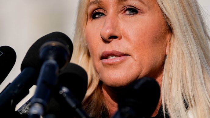 Aggregator Downloaded image for imported item 86720 | Meridian Source Rep. Marjorie Taylor Greene of Georgia, former Trump loyalist, says she is resigning from Congress