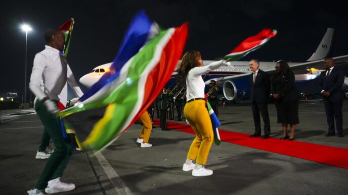 Aggregator Downloaded image for imported item 86657 | Meridian Source Carney in South Africa as concerns grow over U.S. boycott of G20