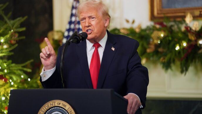 Aggregator Downloaded image for imported item 91123 | Meridian Source Trump in White House speech announces $1,776 bonus for US troops, as he says economy is strong