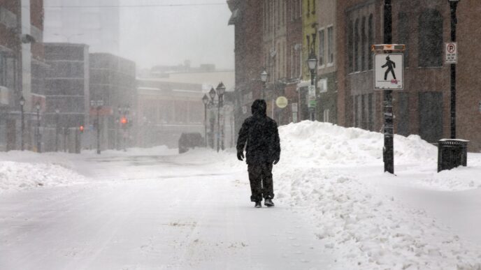 Aggregator Downloaded image for imported item 88448 | Meridian Source Winter storm moves into Atlantic Canada, bringing heavy wet snow and high winds