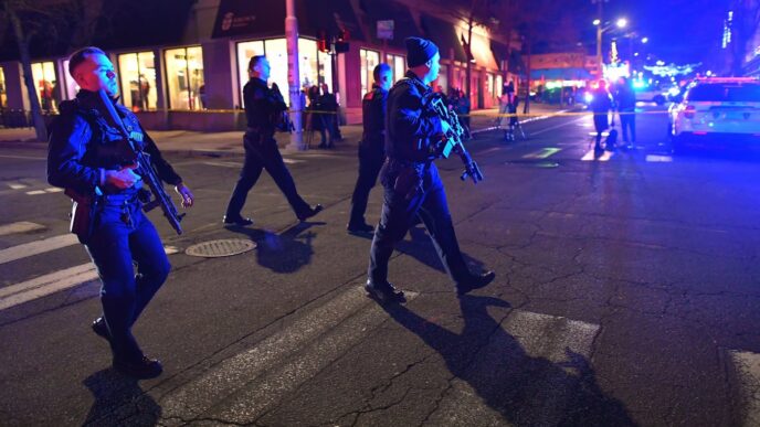 Aggregator Downloaded image for imported item 90349 | Meridian Source Police search Brown University after shooter kills 2 and wounds 8 on campus