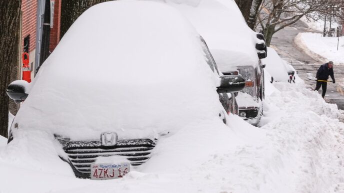 Northeast sees more snow from the tail end of a colossal winter storm, at least 25 deaths reported