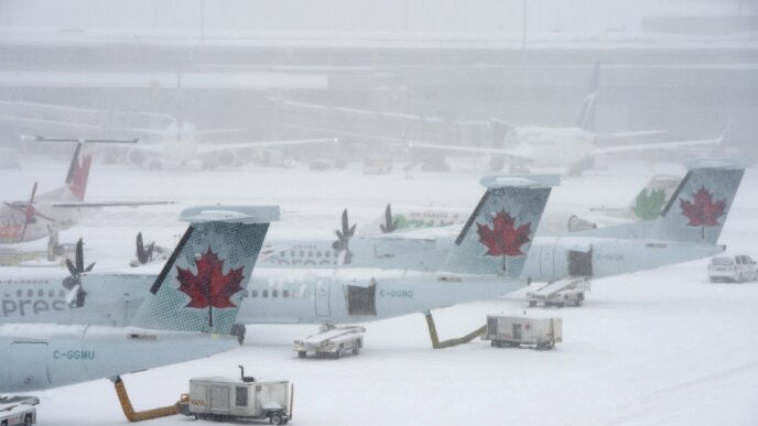 Snowstorm wreaks havoc on air travel plans, as hundreds more flights cancelled