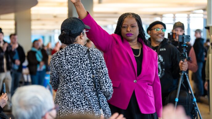 Aggregator Downloaded image for imported item 95418 | Meridian Source A woman who led a protest that disrupted a Minnesota church service has been arrested