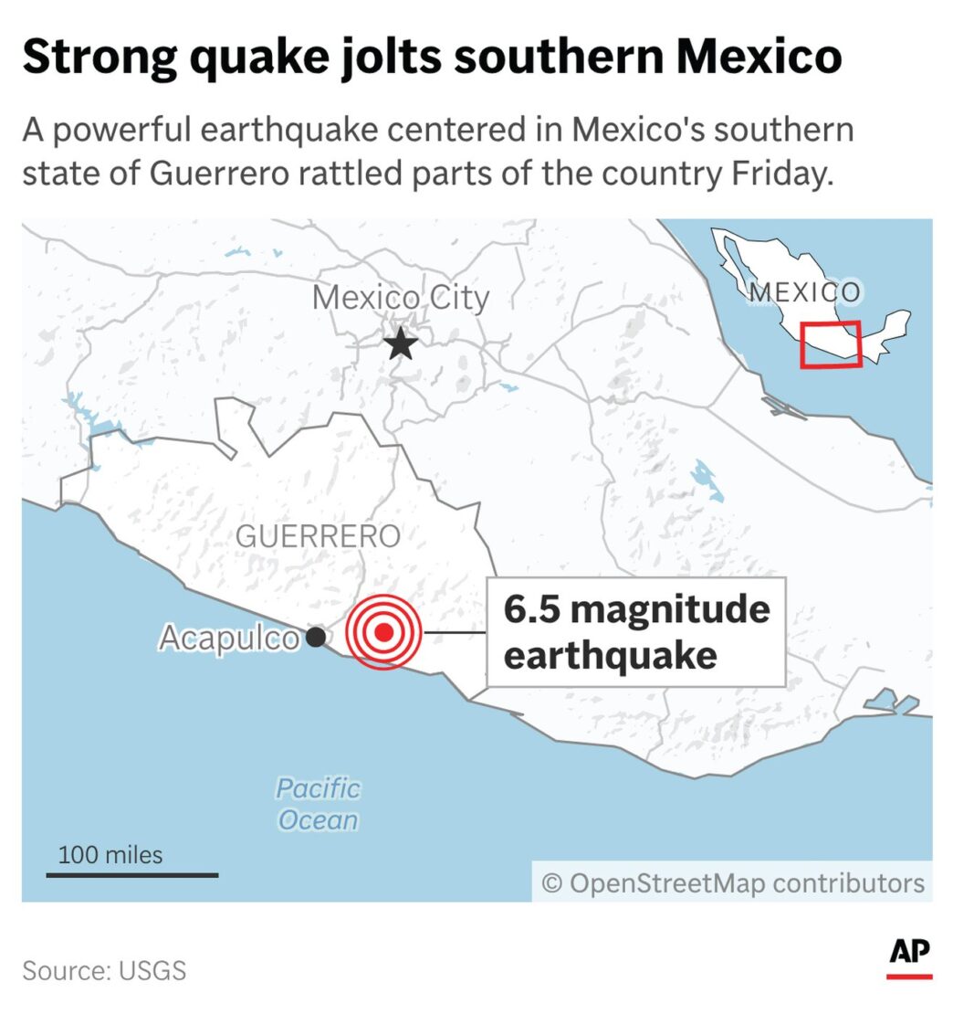Aggregator Downloaded image for imported item 92711 | Meridian Source Earthquake with a preliminary magnitude of 6.5 rattles southern and central Mexico