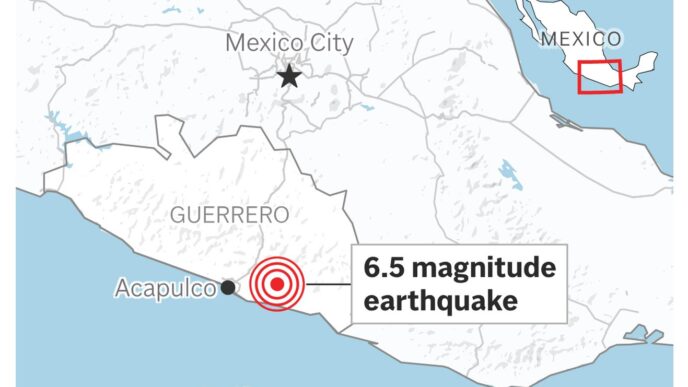 Earthquake with a preliminary magnitude of 6.5 rattles southern and central Mexico