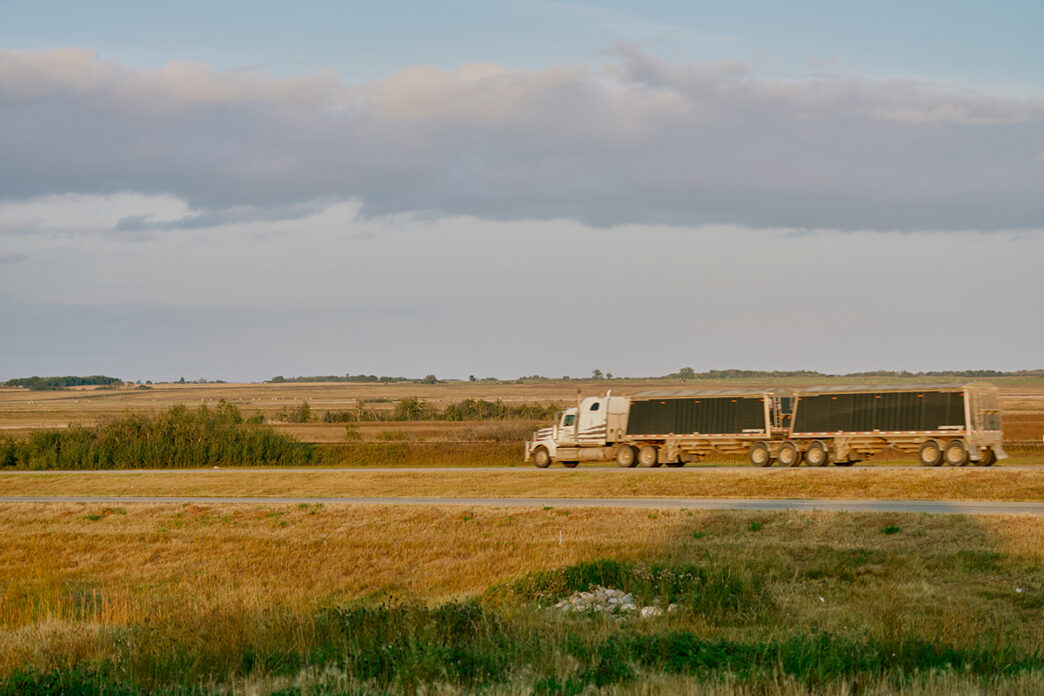 Freight Truck on Prairie Highway in Saskatchewan | Meridian Source