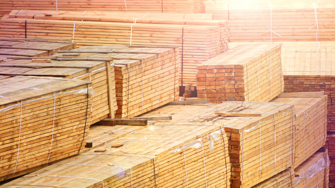 Logging of sawn timber treated background Wood warehouse | Meridian Source