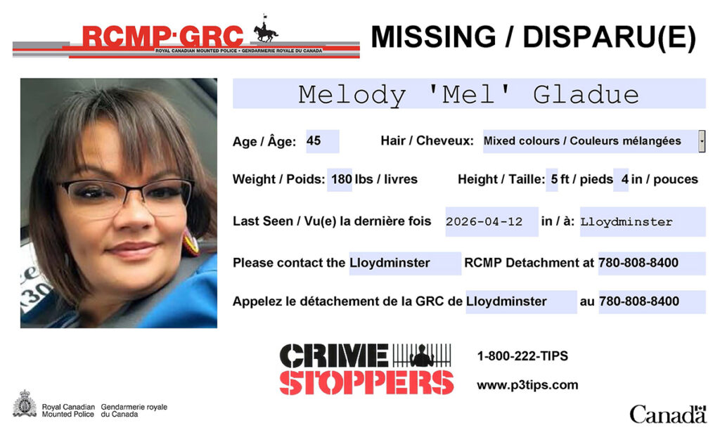 Missing person poster for Melody Gladue | Meridian Source