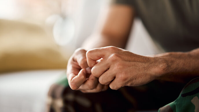 Closeup of person hands anxiety and mental health problem therapy and psychology with trauma Fear crisis and stress with depression mistake and disaster with panic abuse or addiction with pain | Meridian Source