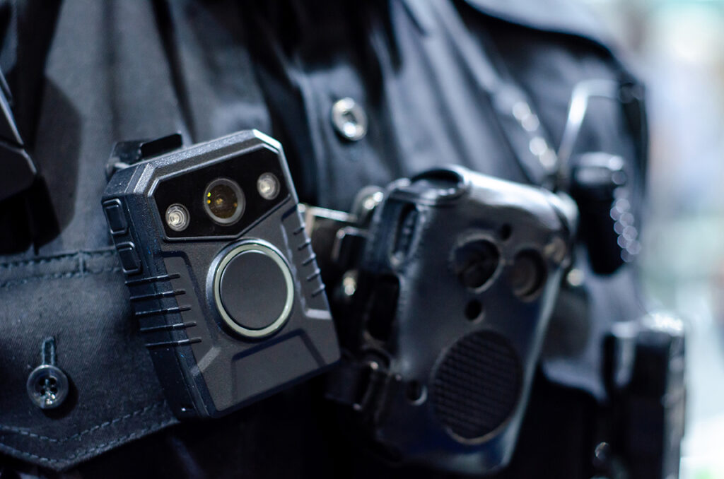Close-up of police body camera | Meridian Source cameras