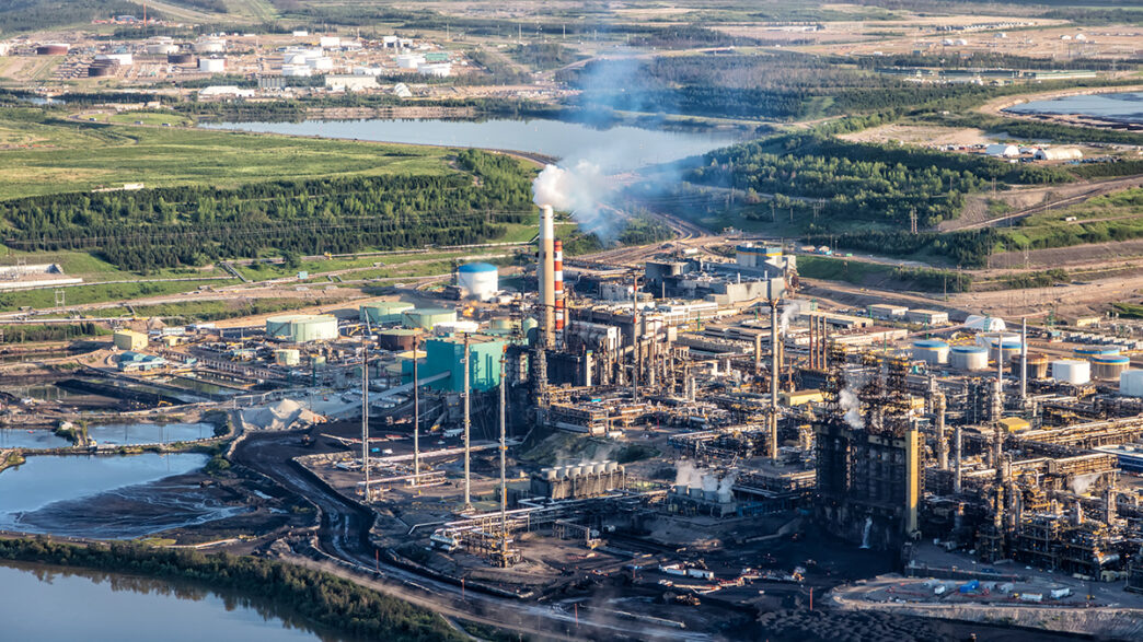 Aerial Petrochemical oil refinery along the Athabasca River | Meridian Source