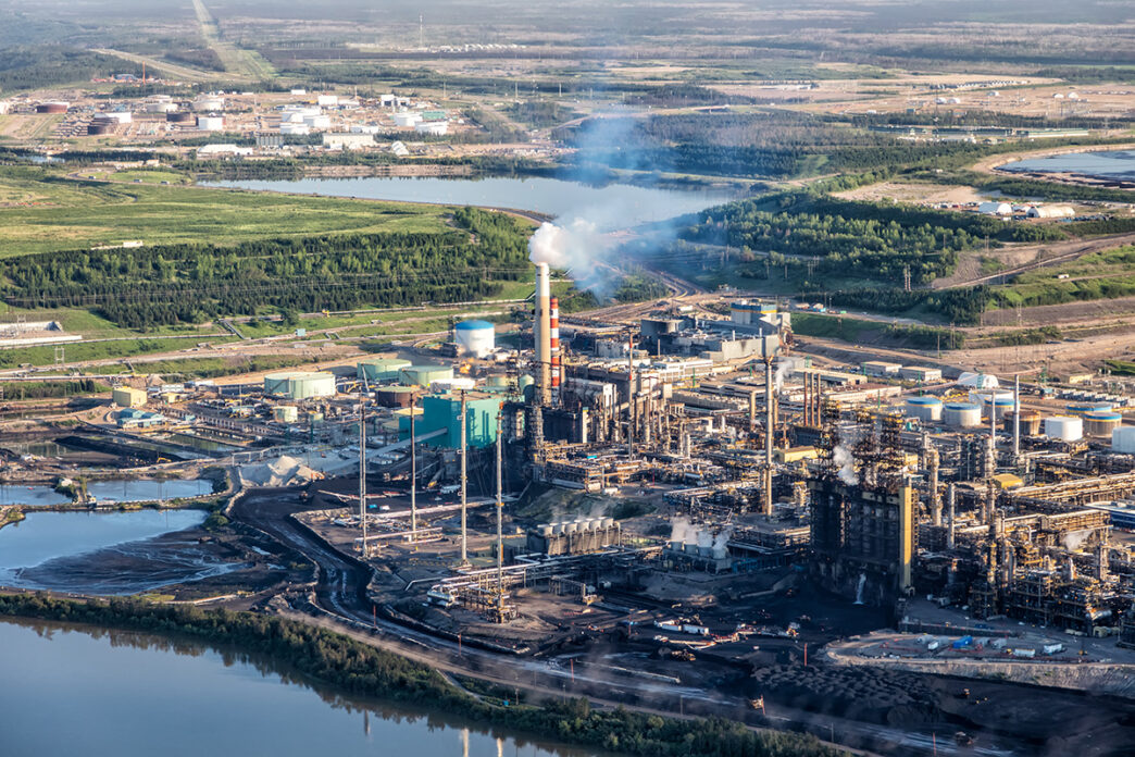 Aerial Petrochemical oil refinery along the Athabasca River | Meridian Source