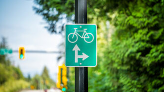 Bicycle lane traffic sign in Vancouver Canada | Meridian Source