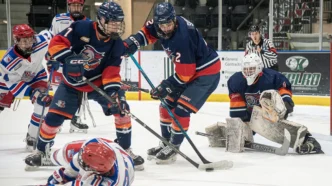 Rangers outlast Lancers in high-scoring AEHL U18 thriller | Meridian Source Rangers outlast Lancers in high-scoring AEHL U18 thriller